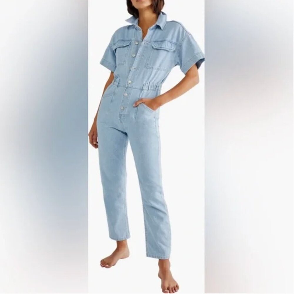 FREE PEOPLE | WE THE FREE MARCI DENIM JUMPSUIT XS